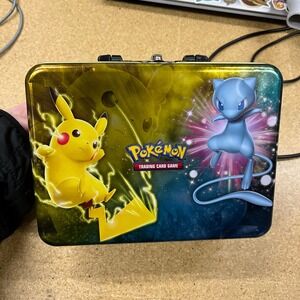 Pokemon TCG Collector Chest Tin Pikachu Mew Mewtwo 2017 Lunch box